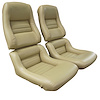 423250 Mounted Leather Seat Covers, 1979-1980 Chevy Corvette, Doeskin Lthr/Vnyl Original 2 in. Bolstr - image 1