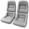 423268 Mounted Leather Seat Covers, 1982-1982 Chevy Corvette, Gray Lthr/Vinyl Original 2 in. Bolster - image 1