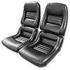423320 Mounted Leather Seat Covers, 1979-1981 Chevy Corvette, Black, 100-percent-Leather 2 in. Bolster - image 1