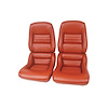 423339 Mounted Leather Seat Covers, 1981-1981 Chevy Corvette, Cinnabar 100-percent-Leather 2 in. Bolster - image 1