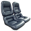 423346 Mounted Leather Seat Covers, 1982-1982 Chevy Corvette, Dark Blue 100-percent-Leather 2 in. Bolster - image 1