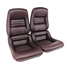 423436 Mounted Leather-Like Vinyl Seat Covers, 1980-1980 Chevy Corvette, Claret 2 in. Bolster - image 1