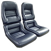 423448 Mounted Leather-Like Vinyl Seat Covers, 1979-1981 Chevy Corvette, Dark Blue 2 in. Bolster - image 1