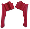 427530 Interior Rear Quarter Panels, 1970-1972 Chevy Corvette, Red Convertible - image 1