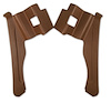 427653 Interior Rear Quarter Panels, 1970-1972 Chevy Corvette, Dark Saddle Conv W/Shoulder Harness - image 1