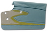 434807 Door Panels, 1959-1959 Chevy Corvette, Blue, W/O Supports - image 1