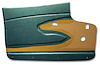 435006 Door Panels, 1959-1959 Chevy Corvette, Turquoise Metal Support - image 1