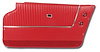 437235 Door Panels, 1963-1964 Chevy Corvette, Red, Coupe, W/Trim - image 1