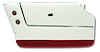 4372Z2 Door Panels, 1964-1964 Chevy Corvette, White W/Red Carpet, Coupe, W/Trim - image 1