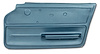 439640 Door Panel, 1967-1967 Chevy Corvette, Bright Blue Coupe W/Felt Right/Passenger - image 1
