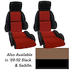 44217 Custom 100-percent Leather Standard Seat Covers, 1989-1992 Chevy Corvette, Black & Saddle - image 1