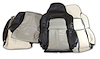 44224 Custom 100-percent Leather Standard Seat Covers, 1994-1996 Chevy Corvette, Black & Gray - image 1