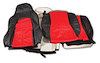 44225 Custom 100-percent Leather Standard Seat Covers, 1994-1996 Chevy Corvette, Black & Red - image 1