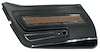 442520 Door Panel, 1970-1976 Chevy Corvette, Black, Deluxe Left/Driver - image 1