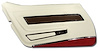 442576 Door Panel, 1976-1976 Chevy Corvette, White W/Firethorn Carpet Deluxe Left/Driver - image 1