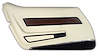 4425Z5 Door Panel, 1976-1976 Chevy Corvette, White W/Black Carpet Deluxe Left/Driver - image 1