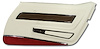442676 Door Panel, 1976-1976 Chevy Corvette, White W/Firethorn Carpet Deluxe Right/Passenger - image 1