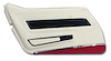 443176 Door Panel, 1977-1977 Chevy Corvette, White Deluxe W/Red Carpet Left/Driver - image 1