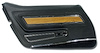 443720 Door Panel, 1976-1976 Chevy Corvette, Black, Deluxe W/Teak Insert Left/Driver - image 1