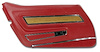 443734 Door Panel, 1976-1976 Chevy Corvette, Firethorn Deluxe W/Teak Insert Left/Driver - image 1