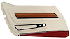 443776 Door Panel, 1976-1976 Chevy Corvette, White Deluxe W/Firethorn Carpet And Teak Insert Left/Driver - image 1