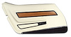 4437Z5 Door Panel, 1976-1976 Chevy Corvette, White Deluxe W/Black Carpet W/Teak Insert Left/Driver - image 1