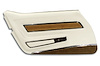 4437Z6 Door Panel, 1976-1976 Chevy Corvette, White Deluxe W/Dk Brown Carpet W/Teak Insert Left/Driver - image 1