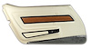 4437Z8 Door Panel, 1976-1976 Chevy Corvette, White Deluxe W/Smoke Carpet W/Teak Insert Left/Driver - image 1