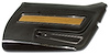 443820 Door Panel, 1976-1976 Chevy Corvette, Black, Deluxe W/Teak Insert Right/Passenger - image 1