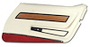 443876 Door Panel, 1976-1976 Chevy Corvette, White Deluxe W/Firethorn Carpet And Teak Insert Right/Passenger - image 1