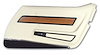 4438Z5 Door Panel, 1976-1976 Chevy Corvette, White Deluxe W/Black Carpet And Teak Insert Right/Passenger - image 1