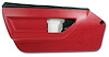 445275 Door Panel, 1986-1989 Chevy Corvette, Red Deluxe Convertible Left/Driver - image 1