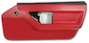 445375 Door Panel, 1986-1989 Chevy Corvette, Red Deluxe Convertible Right/Passenger - image 1