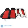 4618Z6 Leather Z06 Seat Covers W/Vinyl Trim, 2001-2004 Chevy Corvette, Black/Red Z06 - image 2