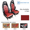 462189E Leather Sport Seat Covers W/Vinyl Trim/Crossflag Logo, 1997-1999 Chevy Corvette, Red - image 1