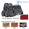 462489E Leather Standard Seat Covers W/Vinyl Trim/Crossflag Logo, 1997-1999 Chevy Corvette, Red - image 1