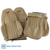 462491E Leather Standard Seat Covers W/Vinyl Trim/Crossflag Logo, 1998-2004 Chevy Corvette, Oak - image 2