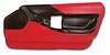 465985 Right Hand Door Panel For Coupe & Convertlble, 1994-1996 Chevy Corvette, Red - image 1