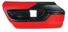 467085 Left Hand Convertible Door Panel, 1994-1996 Chevy Corvette, Red - image 1