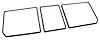 468118 Rear Compartment Unit Door Frames, 1971-1971 Chevy Corvette, Green 3 Piece - image 1