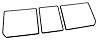 468120 Rear Compartment Unit Door Frames, 1968-1979 Chevy Corvette, Black, 3 Piece - image 1