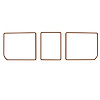 468123 Rear Compartment Unit Door Frames, 1973-1973 Chevy Corvette, Dark Saddle 3 Piece - image 1