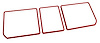 468124 Rear Compartment Unit Door Frames, 1977-1979 Chevy Corvette, Red 3 Piece - image 1