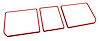 468130 Rear Compartment Unit Door Frames, 1968-1972 Chevy Corvette, Red 3 Piece - image 1