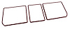468131 Rear Compartment Unit Door Frames, 1973-1975 Chevy Corvette, Oxblood 3 Piece - image 1