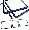 468132 Rear Compartment Unit Door Frames, 1968-1968 Chevy Corvette, Dark Blue 3 Piece - image 1