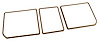 468151 Rear Compartment Unit Door Frames, 1973-1975 Chevy Corvette, Medium Saddle 3 Piece - image 1