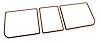468153 Rear Compartment Unit Door Frames, 1970-1972 Chevy Corvette, Dark Saddle 3 Piece - image 1