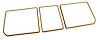 468157 Rear Compartment Unit Door Frames, 1976-1977 Chevy Corvette, Buckskin 3 Piece - image 1