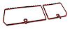 468326 Rear Compartment Unit Door Frames, 1982-1982 Chevy Corvette, Red 2 Piece - image 1